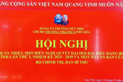 CHI BỘ TRƯỜNG TH&THCS PHỔ HÒA TỔ CHỨC HỘI NGHỊ QUÁN TRIỆT NGHỊ QUYẾT ĐẠI HỘI ĐẢNG BỘ TỈNH VÀ CÁC VĂN BẢN CỦA TRUNG ƯƠNG