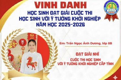VINH DANH NHỮNG “NHÀ KHỞI NGHIỆP NHÍ” TÀI NĂNG – GIẢI NHÌ CUỘC THI HỌC SINH VỚI Ý TƯỞNG KHỞI NGHIỆP CẤP TỈNH