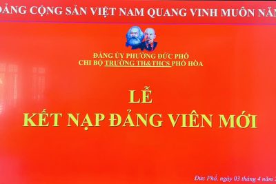 CHI BỘ TRƯỜNG TH&THCS PHỔ HÒA TỔ CHỨC LỄ KẾT NẠP ĐẢNG VIÊN MỚI