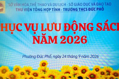 TRƯỜNG THCS ĐỨC PHỔ PHỐI HỢP CÙNG THƯ VIỆN TỔNG HỢP TỈNH QUẢNG NGÃI TỔ CHỨC CHƯƠNG TRÌNH PHỤC VỤ LƯU ĐỘNG SÁCH NĂM 2026