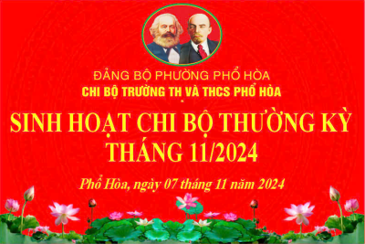 CHI BỘ TRƯỜNG TH&THCS PHỔ HÒA TỔ CHỨC SINH HOẠT CHI BỘ THƯỜNG KỲ THÁNG 11/2024